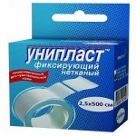 Лейкопластырь, Унипласт р. 2.5смх500см 1 шт на нетканой основе белый
